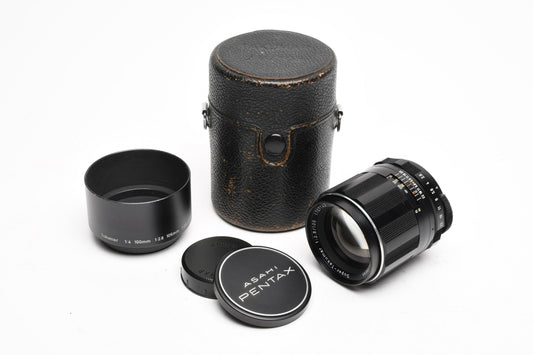 Pentax Super Takumar 105mm f2.8 M42 Mount lens, caps, hood, case, Nice!