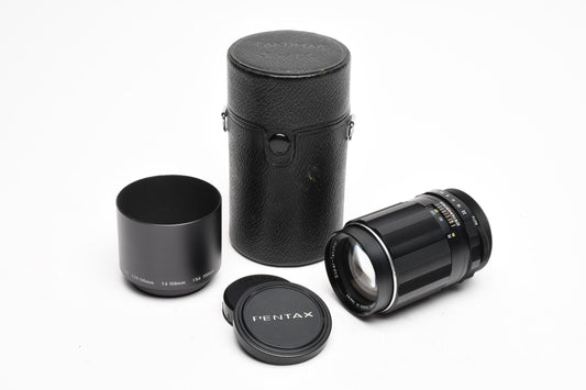 Pentax Super Takumar 135mm f3.5 M42 Mount lens, case, hood, caps, Mint