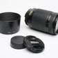 Nikon ED AF Nikkor 70-300mm f4-5.6D zoom lens, hood + caps