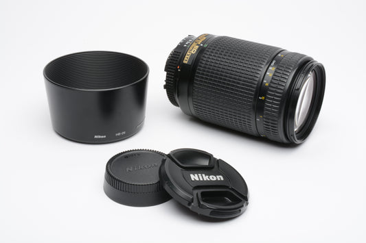 Nikon ED AF Nikkor 70-300mm f4-5.6D zoom lens, hood + caps