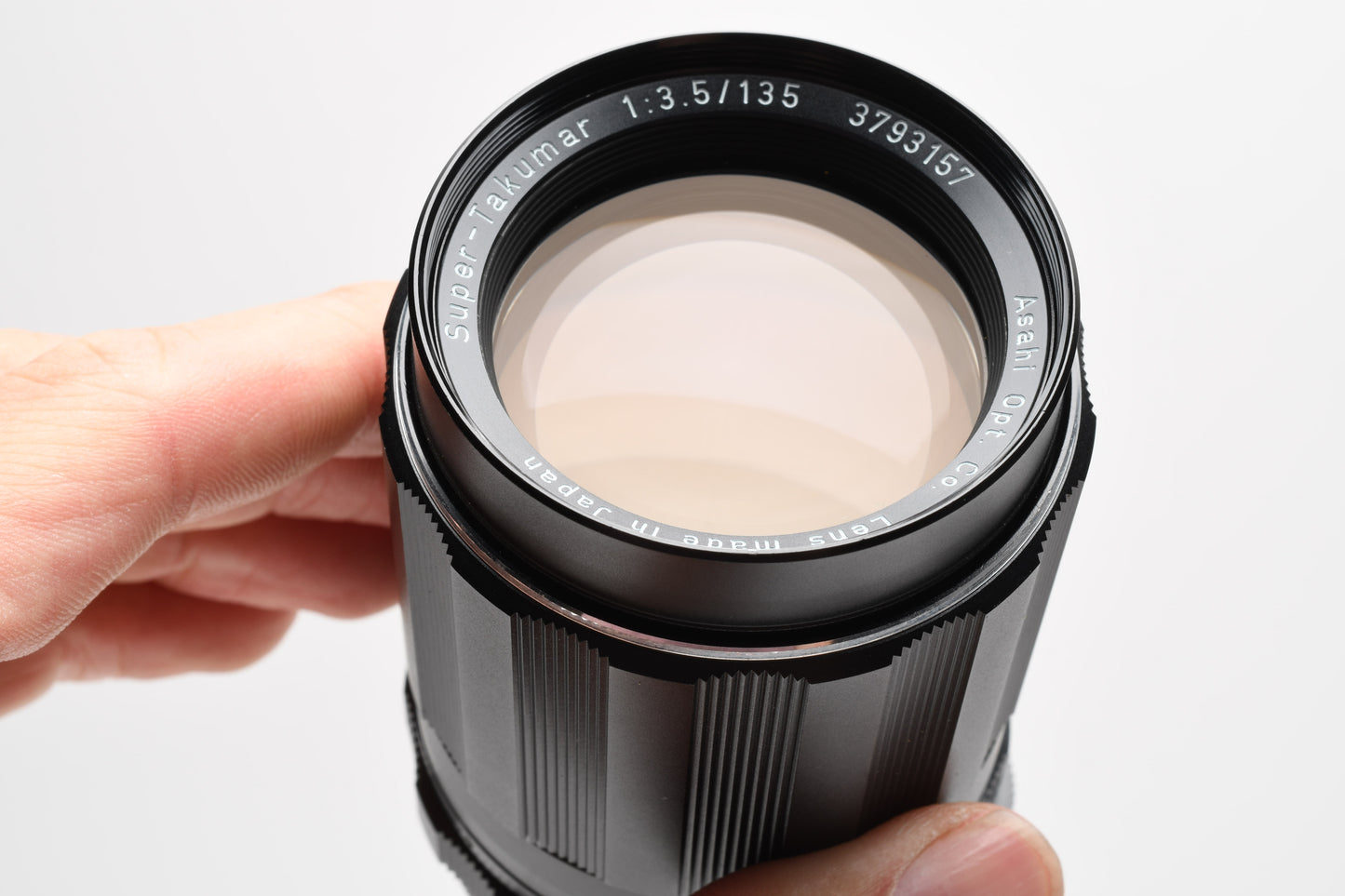 Pentax Super Takumar 135mm f3.5 M42 Mount lens, case, hood, caps, Mint