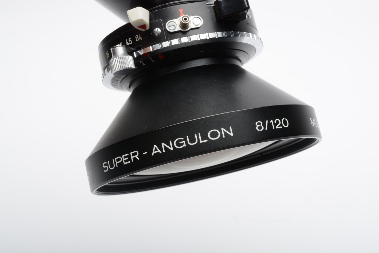 Schneider Kreuznach Super Angulon 120mm f8 large format lens w/Copal 0 Shutter