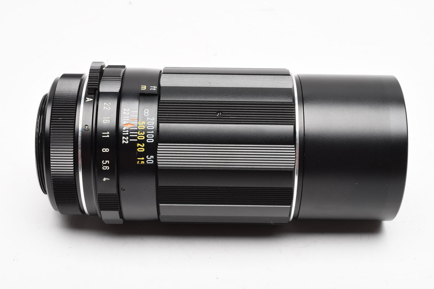 Asahi Super Takumar 200mm f4 M42 Mount lens, case, hood, caps, Mint-