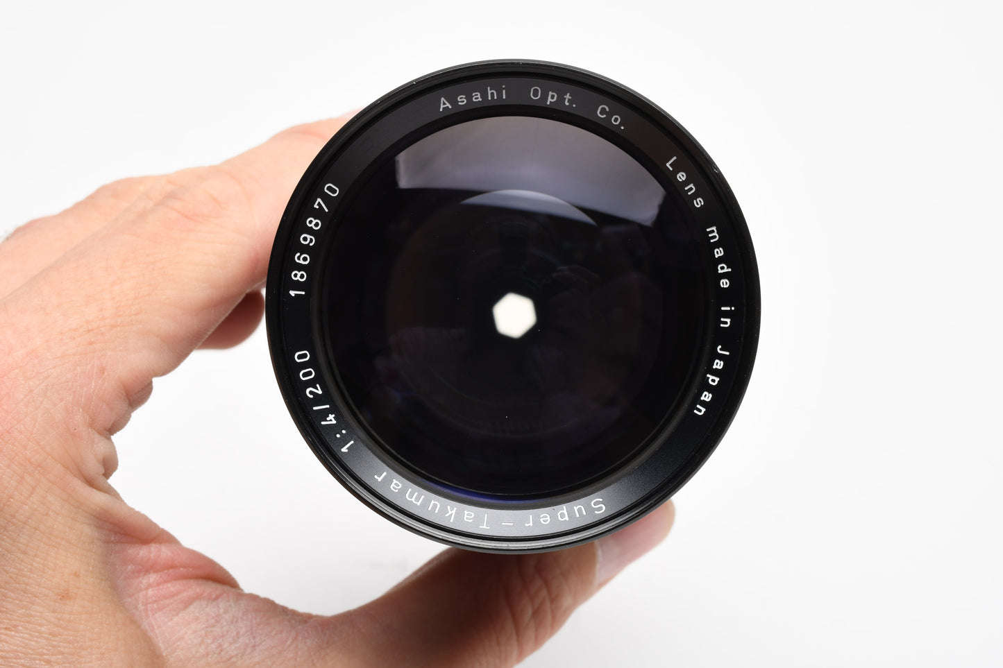 Asahi Super Takumar 200mm f4 M42 Mount lens, case, hood, caps, Mint-