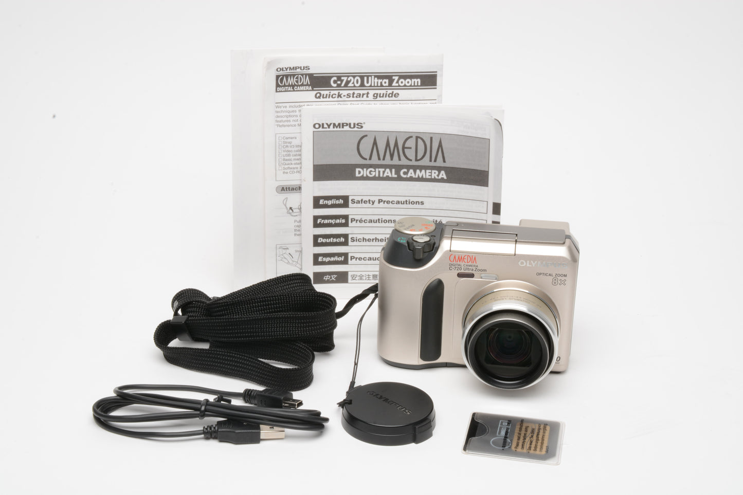 Olympus C-720 3MP Camedia Digital Point&Shoot w/manual, cap, USB & 128MB card