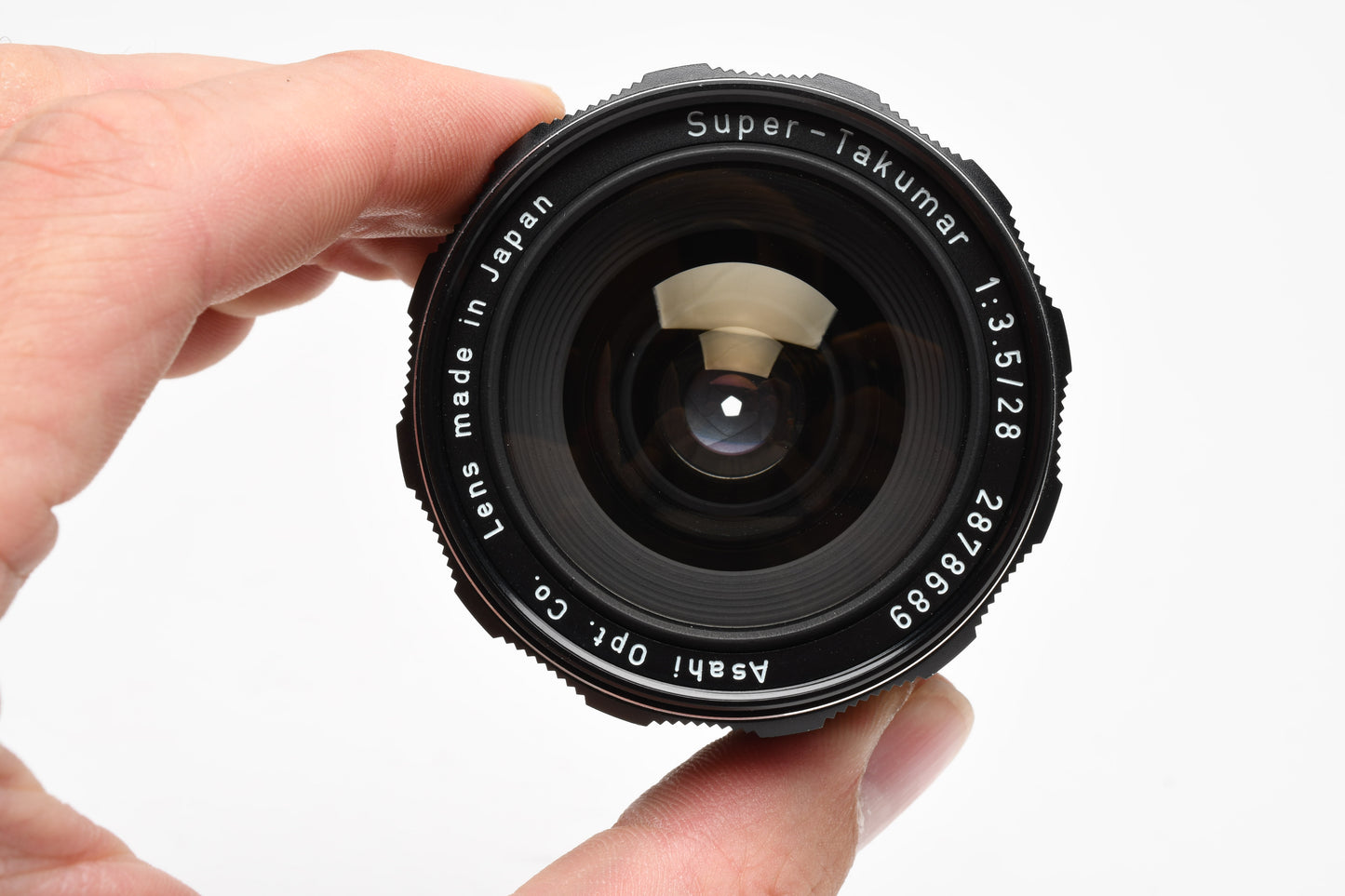 Super Takumar 28mm f3.5 M42 mount lens, caps, case, hood, Mint-