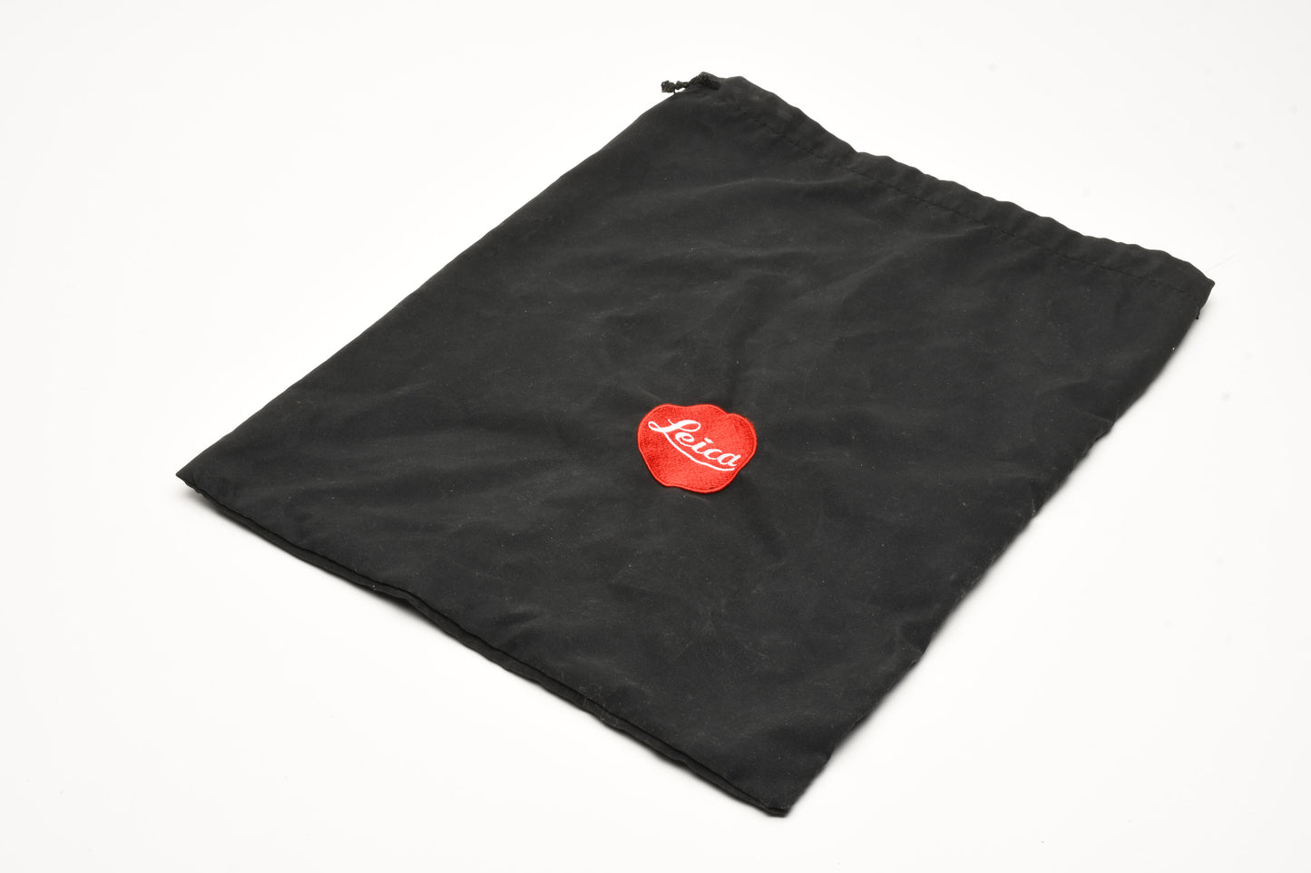 Leica 14x12" Cloth black sting tie bag w/Leica logo, Clean