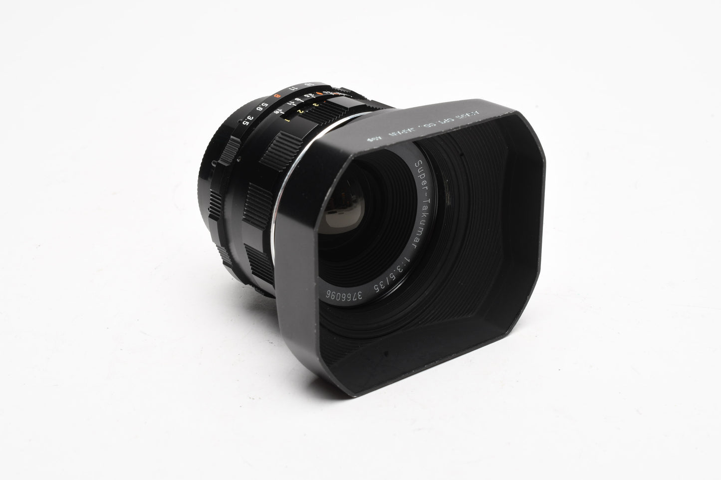 Super Takumar 35mm f3.5 M42 mount lens, caps, case, hood, Mint-