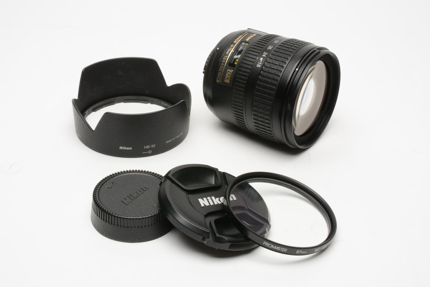 Nikon AF-S Nikkor 18-70mm f3.5-4.5G ED DX IF w/caps, hood, UV, Tested