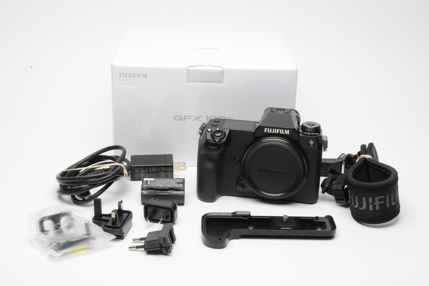 Fujifilm GFX-100s Mirrorless Only 1359 Acts!!, w/MHG-GFXS Grip, Boxed, Nice!