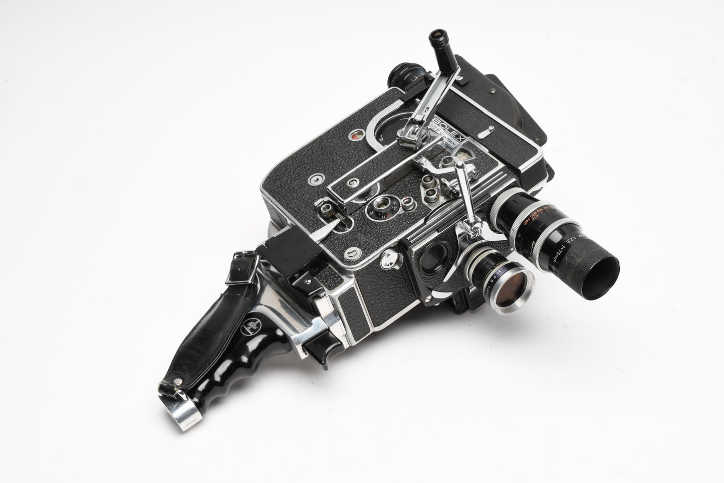 Bolex Reflex Rex 5 H16 16mm movie camera w/2X Yvar lenses, Grip, Tested