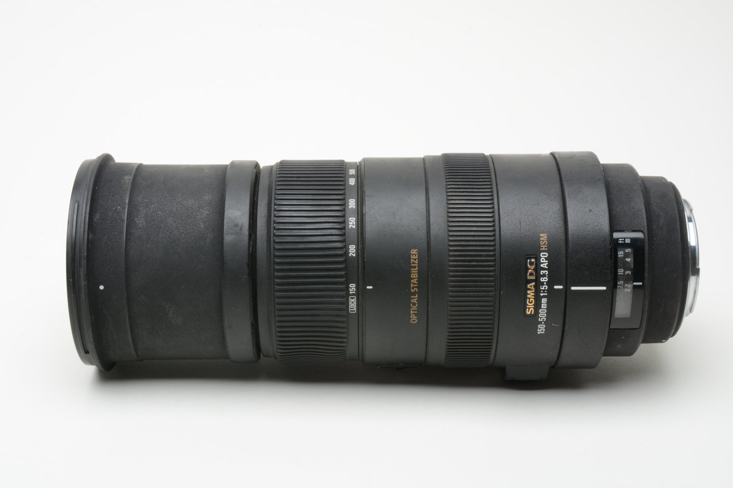 Sigma AF 150-500mm F5-6.3 APO HSM DG OS Lens For Canon, case, hood, collar, tested