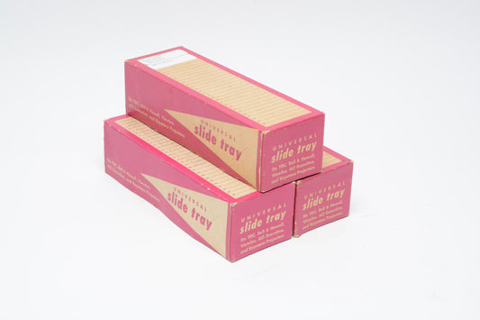 3X Universal 35mm Slide Trays (30), Straight, Boxed, Marbled, Nice!