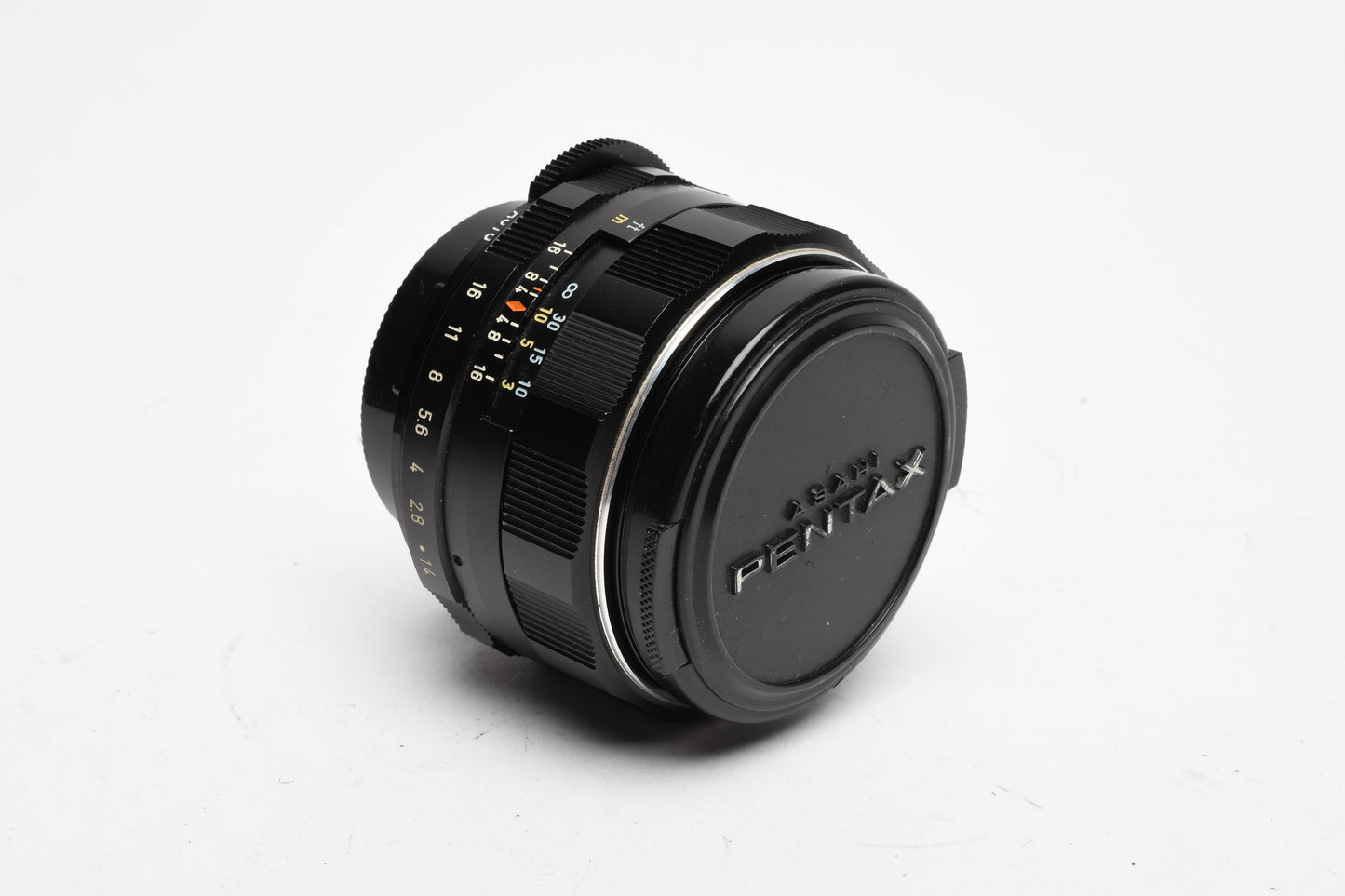 Pentax Super-Takumar 50mm f1.4 M42 mount lens, caps, case, Mint-