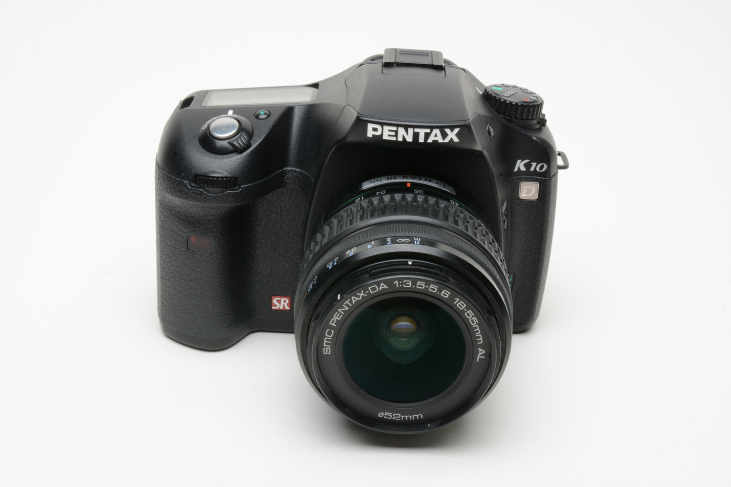 Pentax K10D DSLR w/AF 18-55mm f3.5-5.6 zoom lens, batt+charger, Only 7273 Acts!