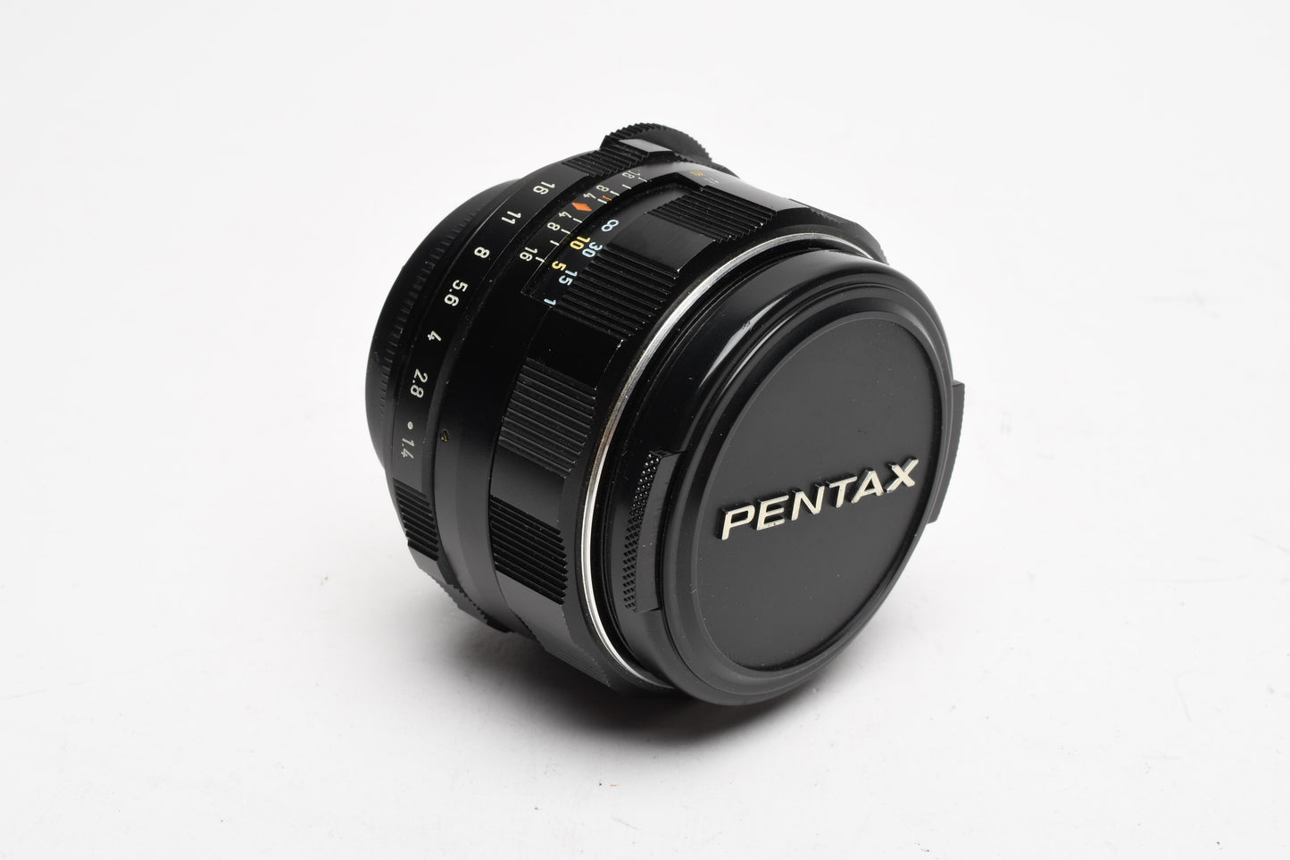 Pentax Super-Takumar 50mm f1.4 M42 mount lens, caps, Mint-