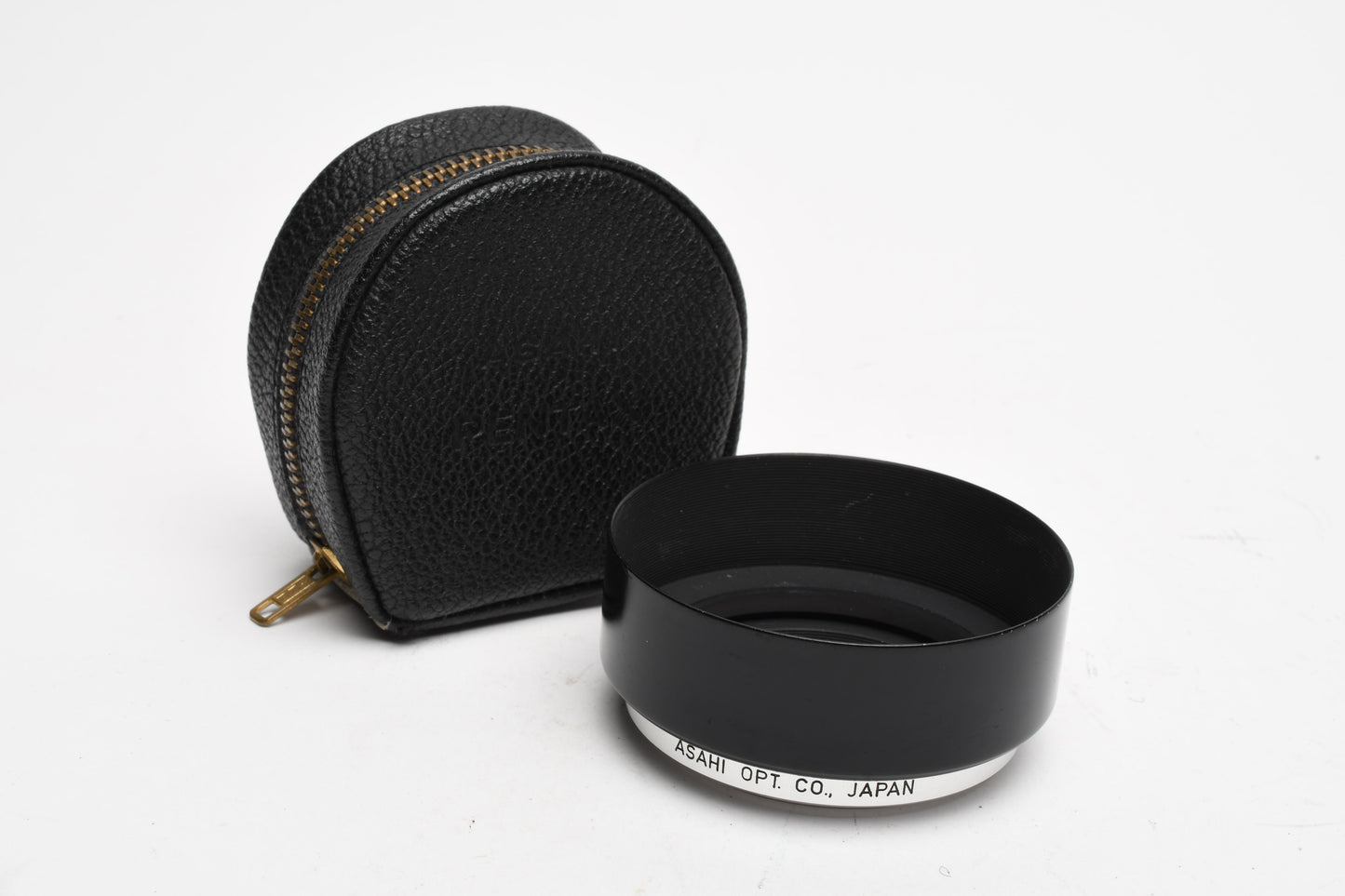 Asahi Pentax Plastic lens hood w/metal rim for 50mm lenses in case