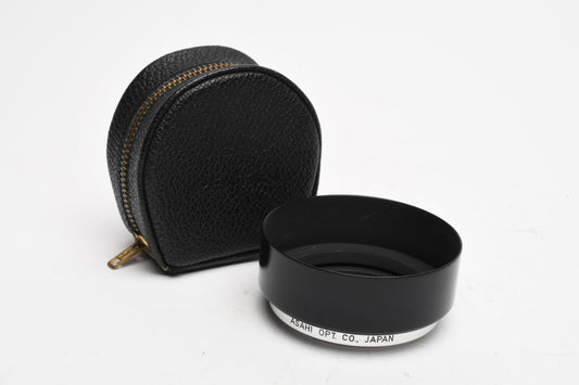 Asahi Pentax Plastic lens hood w/metal rim for 50mm lenses in case