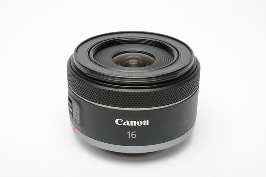 Canon RF 16mm f2.8 STM lens, caps, boxed, nice & clean, very sharp!