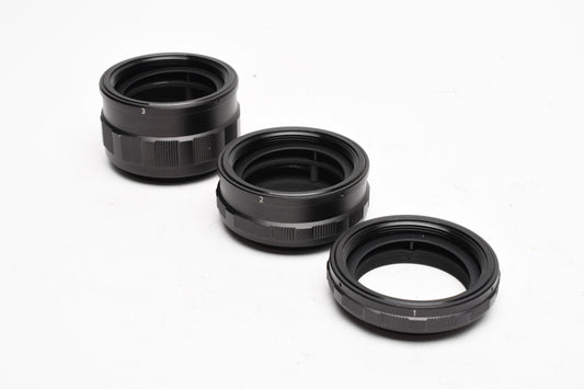 Asahi Pentax M42 Extension Tube set, case nice & clean
