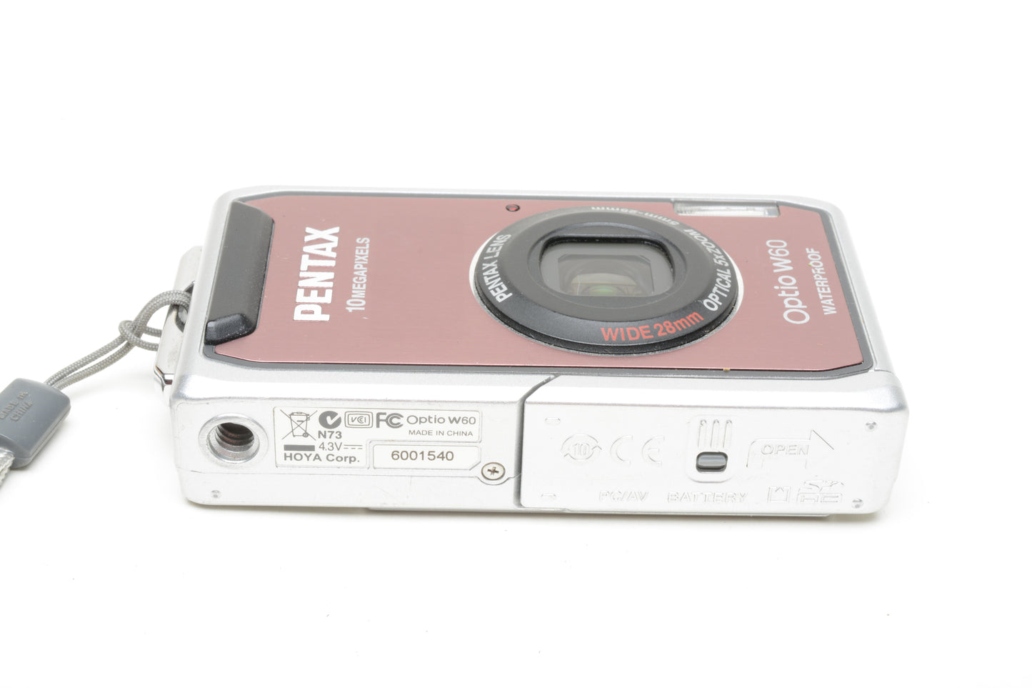 Pentax Optio W60 10MP Compact Waterproof Digital Point&Shoot Camera (Pink), Boxed