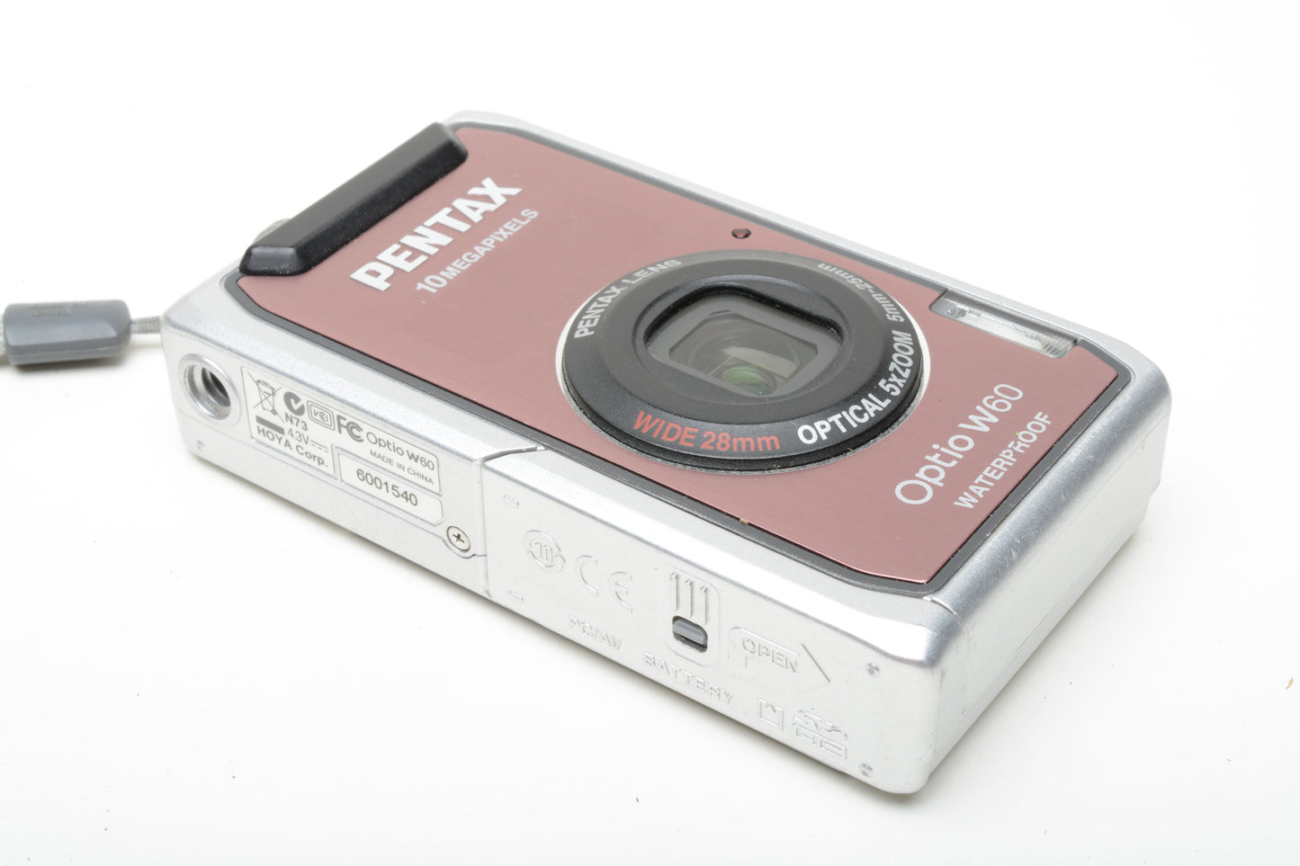 Pentax Optio W60 10MP Compact Waterproof Digital Point&Shoot Camera (Pink), Boxed