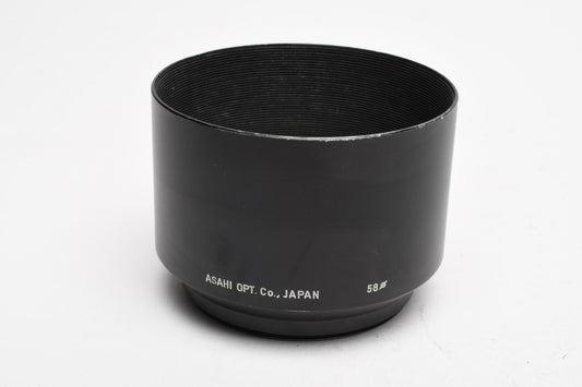 Takumar 135mm f2.5 200mm f4 metal lens hood, 58mm diameter, Clean