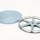 S8 Metal Movie Reel 400' w/Can, Blue, Clean