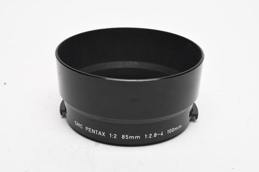 SMC Pentax 85mm f2, 100mm f4 Plastic snap on lens hood
