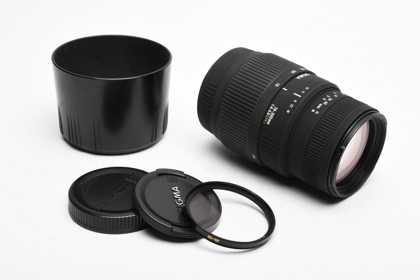 Sigma DG AF 70-300mm f4-5.6 Macro Tele Zoom Canon EF, Caps+Hood+UV