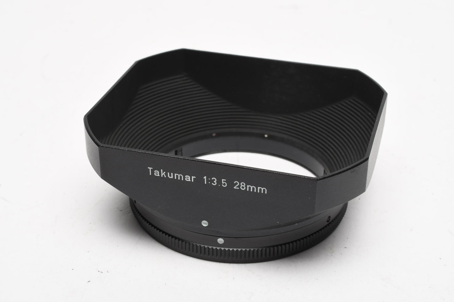 Takumar 28mm f3.5 metal lens hood, 49mm diameter, Clean