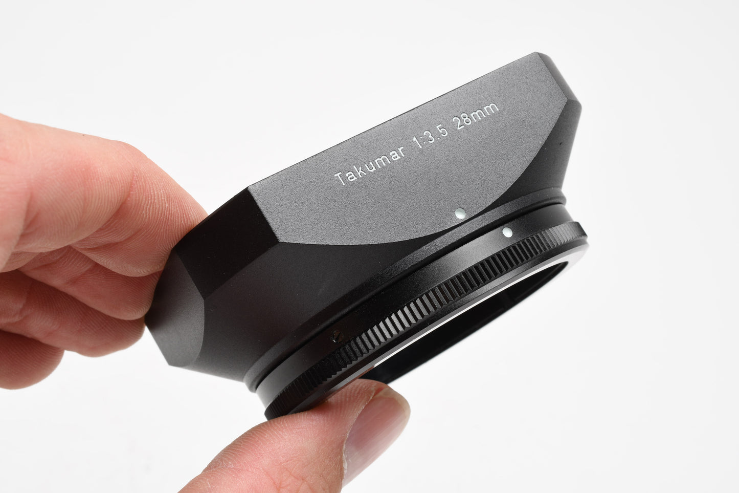 Takumar 28mm f3.5 metal lens hood, 49mm diameter, Clean