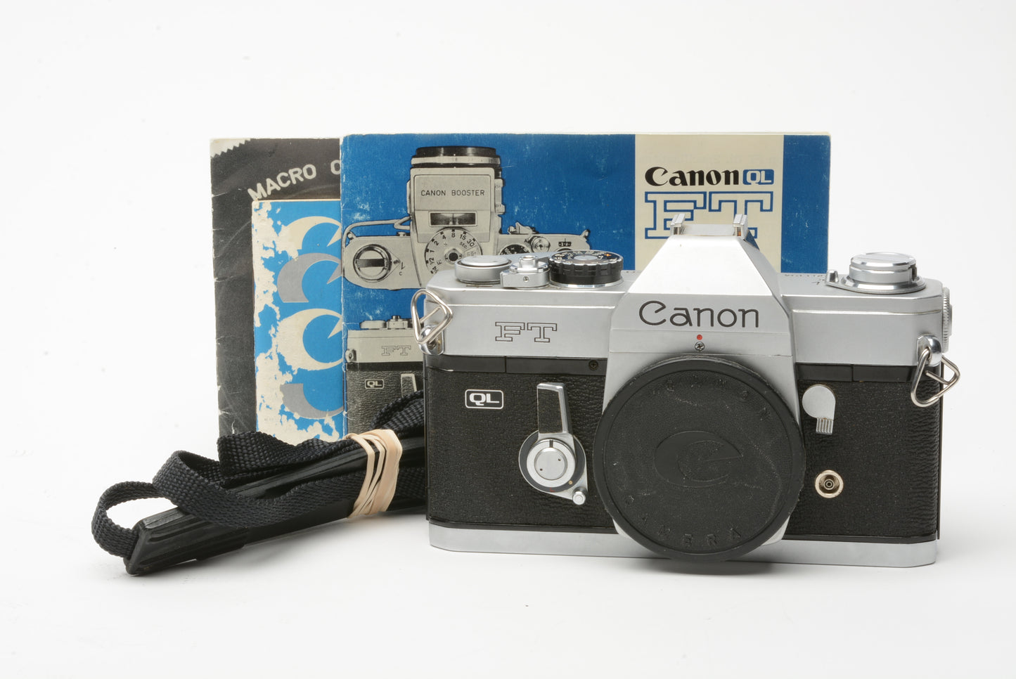 Canon FT QL 35mm SLR Body Only w/strap+manuals+cap+new seals