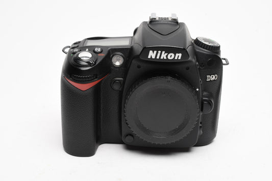 Nikon D90 DSLR body, batt, charger, strap, Only 6654 Acts, Great!