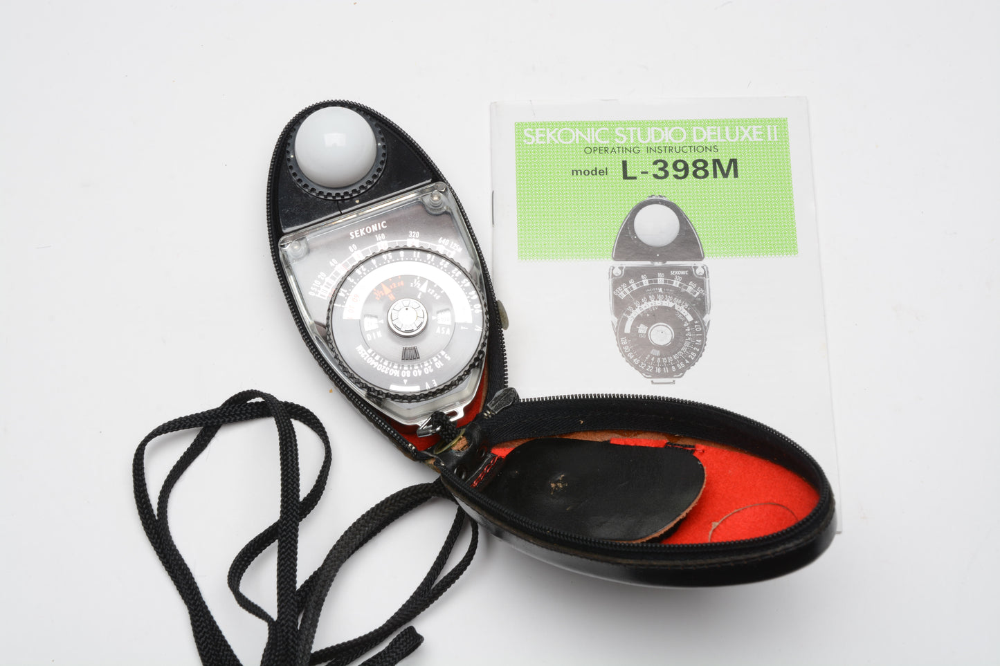 Sekonic L-398M Studio Deluxe II Ambient/Incident Light Meter, case+discs