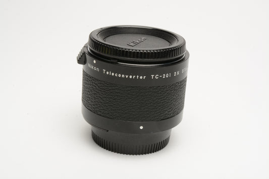 Nikon TC-201 2X Teleconverter w/Caps, very clean & sharp