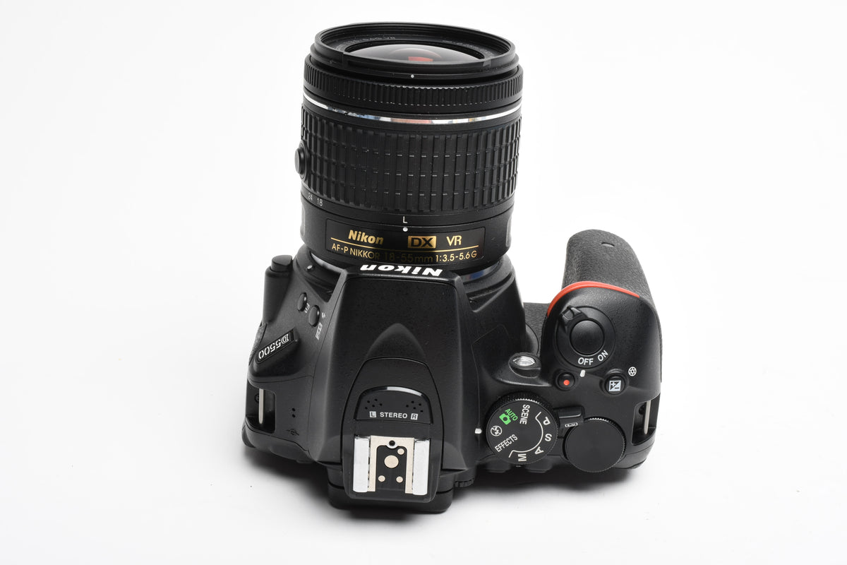 Nikon D5500 DSLR w/AF-P 18-55mm f3.5-5.6 VR, batt, charger 10,510 Acts!