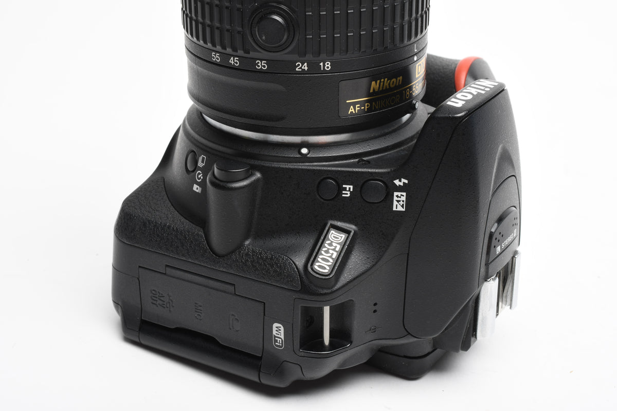 Nikon D5500 DSLR w/AF-P 18-55mm f3.5-5.6 VR, batt, charger 10,510 Acts!