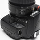 Nikon D40 DSLR body w/Nikkor 18-55mm f3.5-5.6G ED II, 2Batts+Case, Great!