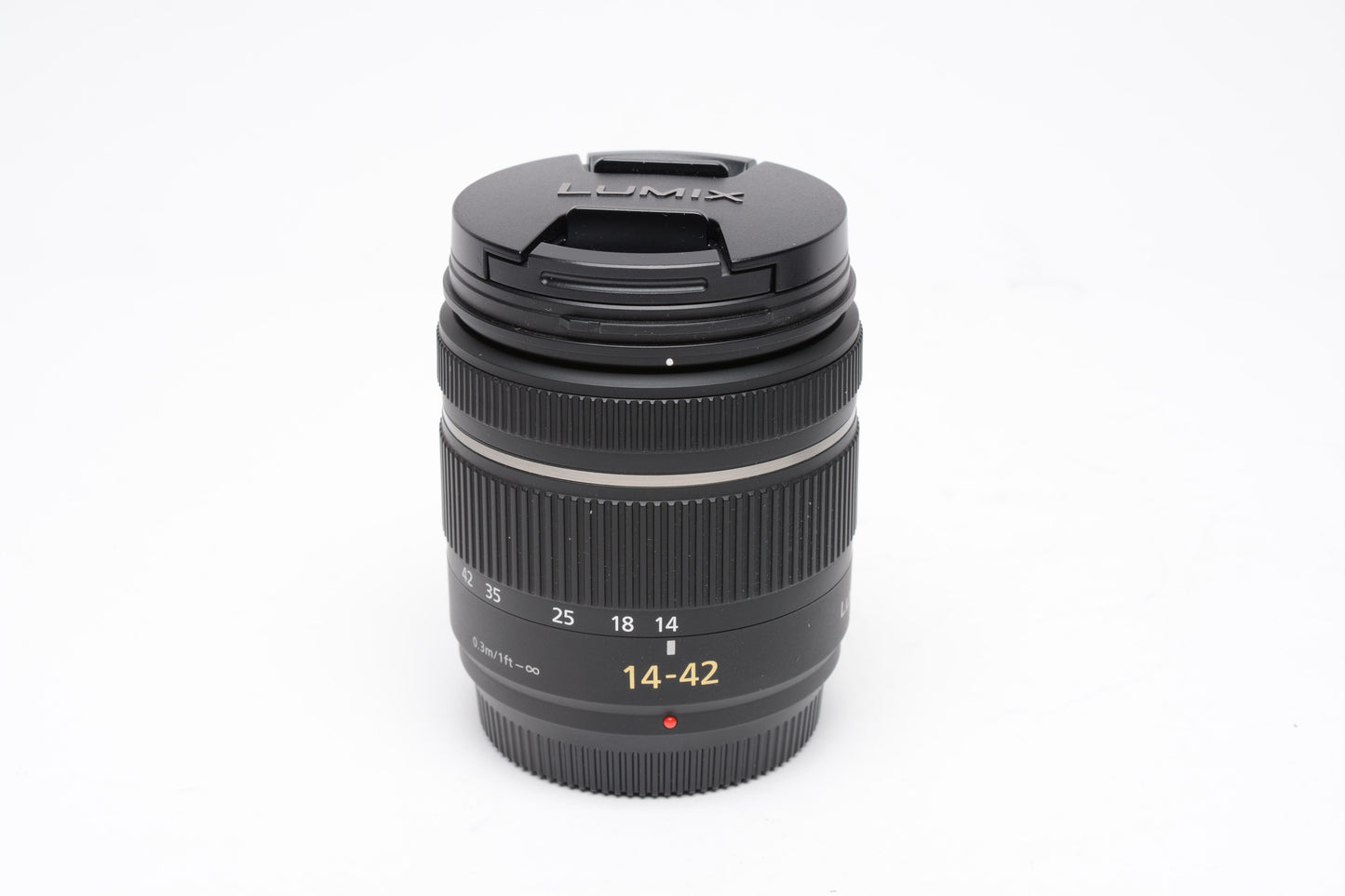 Panasonic Lumix G Vario 14-42mm F3.5-5.6 Mega O.I.S. Zoom Lens, Mint- +UV, Hood