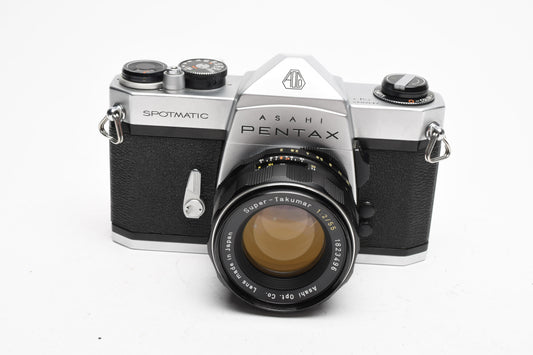 Pentax Spotmatic SP 35mm SLR w/55mm f2 Super Takumar, Tested, great