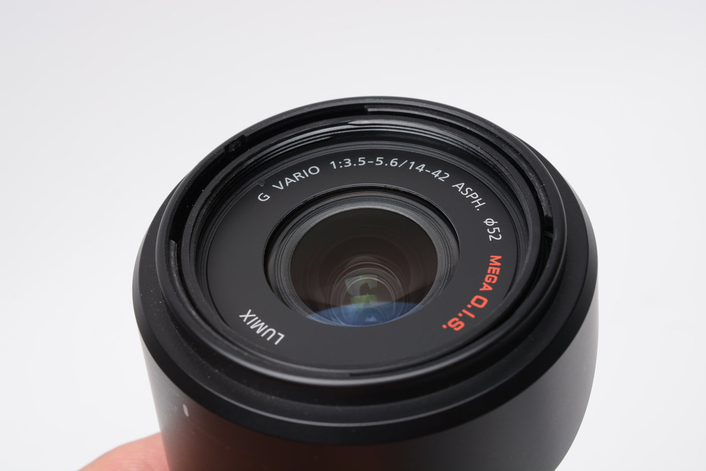 Panasonic Lumix G Vario 14-42mm F3.5-5.6 Mega O.I.S. Zoom Lens, Mint- +UV, Hood