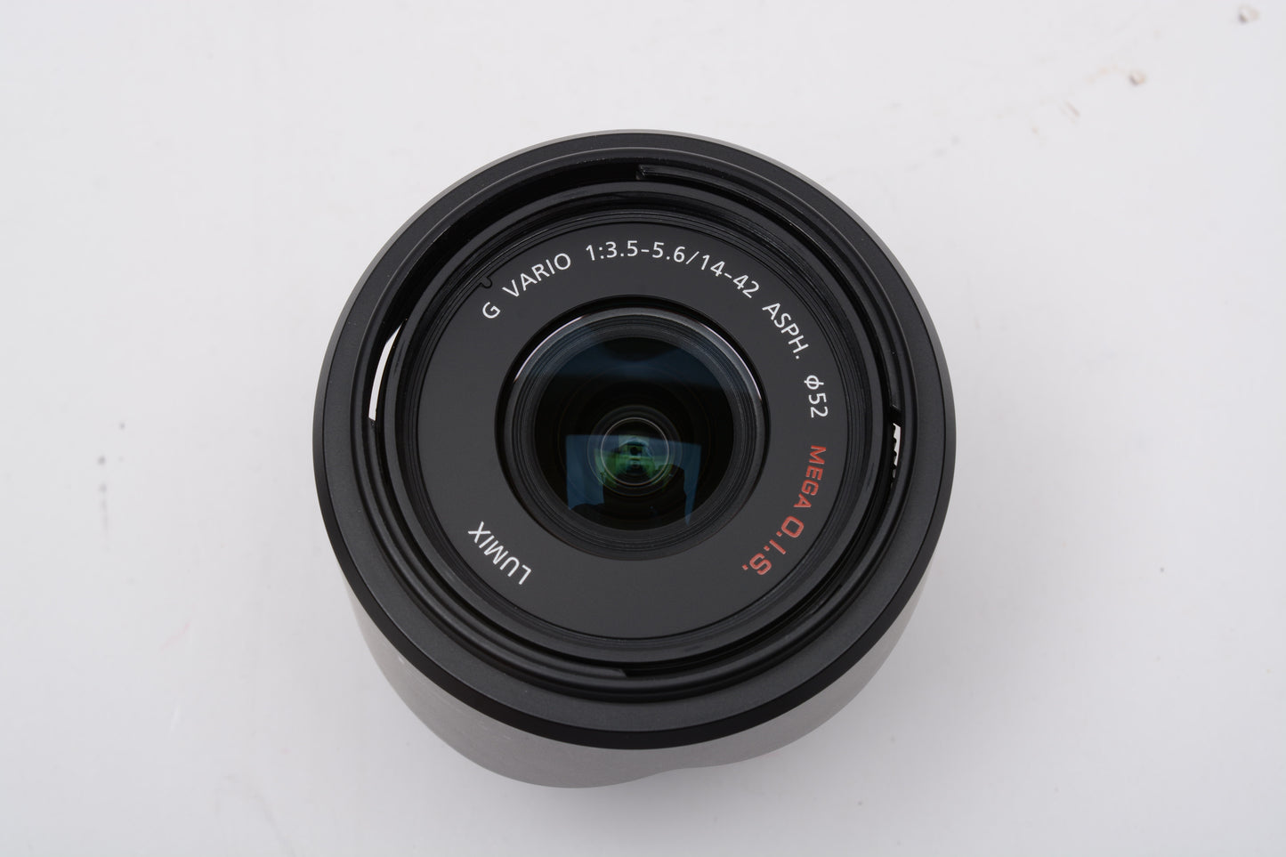 Panasonic Lumix G Vario 14-42mm F3.5-5.6 Mega O.I.S. Zoom Lens, Mint- +UV, Hood