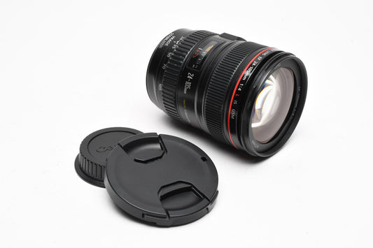 Canon EF 24-105mm f4L IS USM zoom lens, caps, tested, Good