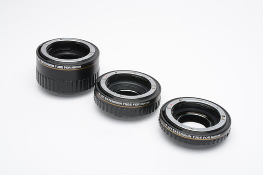 XIT Macro Extension tube set 12, 20, 36mm for Nikon DSLR cameras, Mint- in box