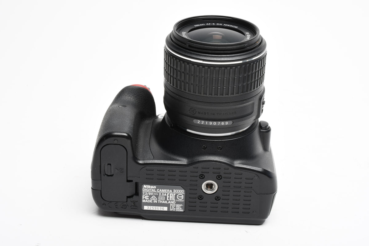 Nikon D3300 DSLR w/18-55mm zoom, 2X Batts, filters, Case, Only 2616 Acts!