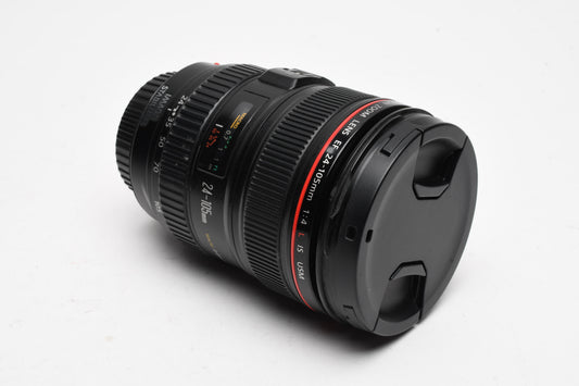 Canon EF 24-105mm f4L IS USM zoom lens, caps, tested, Good