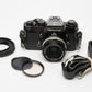 Nikon Nikkormat EL (Black) w/Nikkor 50mm f2 lens, tested, great!