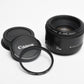 Canon EF 50mm f1.8 II prime lens, caps, Clean, + UV filter, Nice