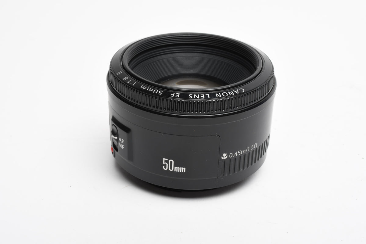 Canon EF 50mm f1.8 II prime lens, caps, Clean, + UV filter, Nice